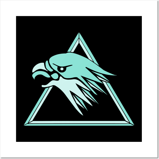 Tally Hawk in the logo for the 80's animated series, Silverhawks Wall Art by DaveLeonardo